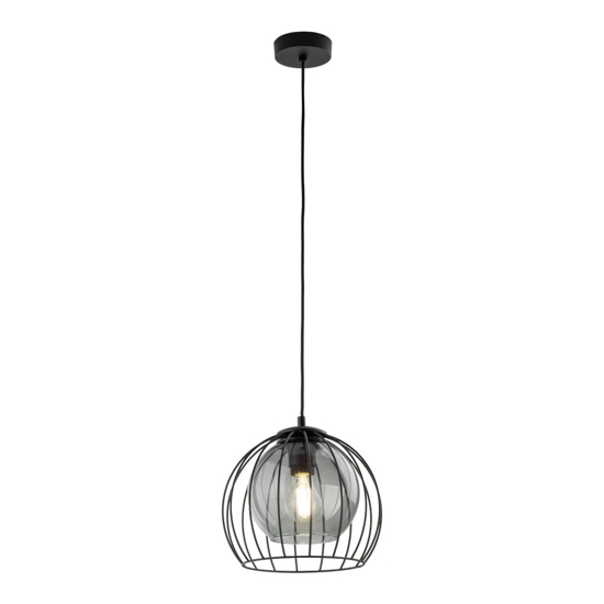Lampadario per cucina a sfera nero 26 cm diffusore a gabbia